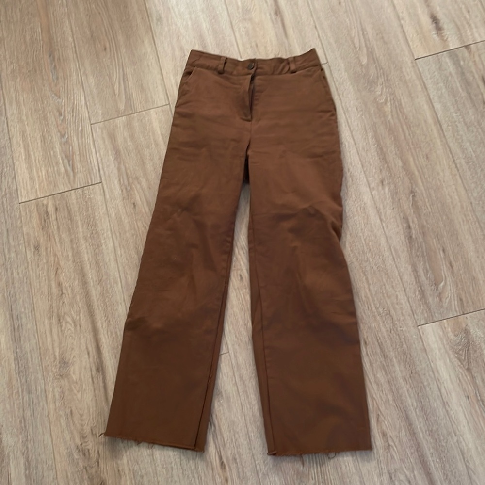Oak and Fort  FULL LENGTH TWILL WIDE LEG PANT